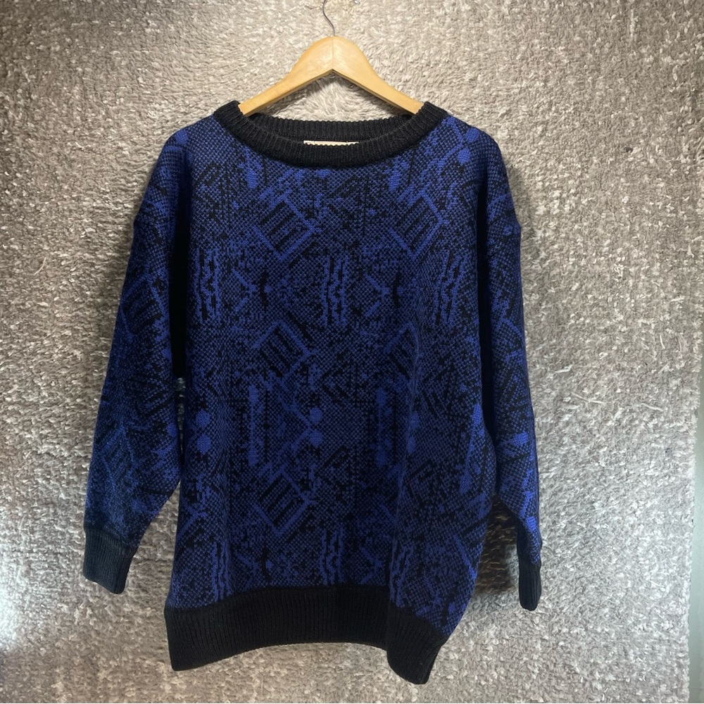 Esprit Sport‎ Vintage Abstract Cotton Wool Sweater M Chunky classic Old Money